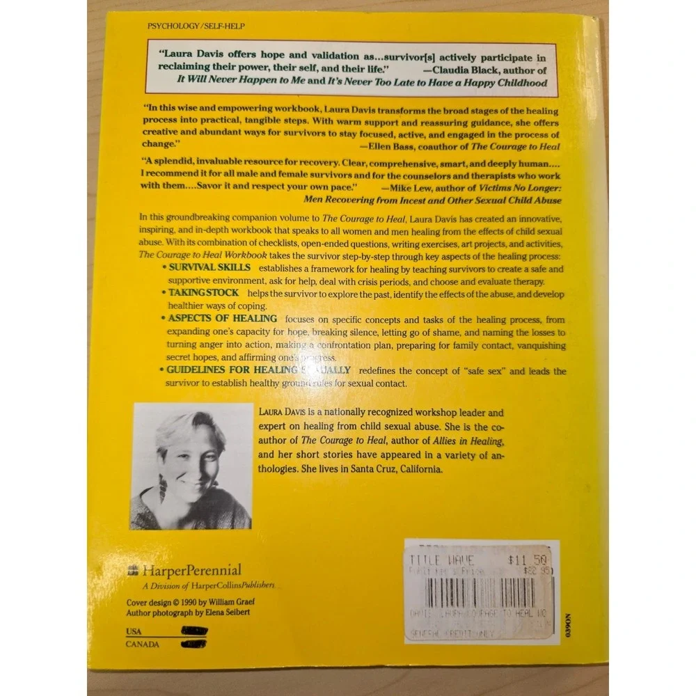 The Courage to Heal Workbook Laura Davis HarperPerennial 1990 Child Abuse PB